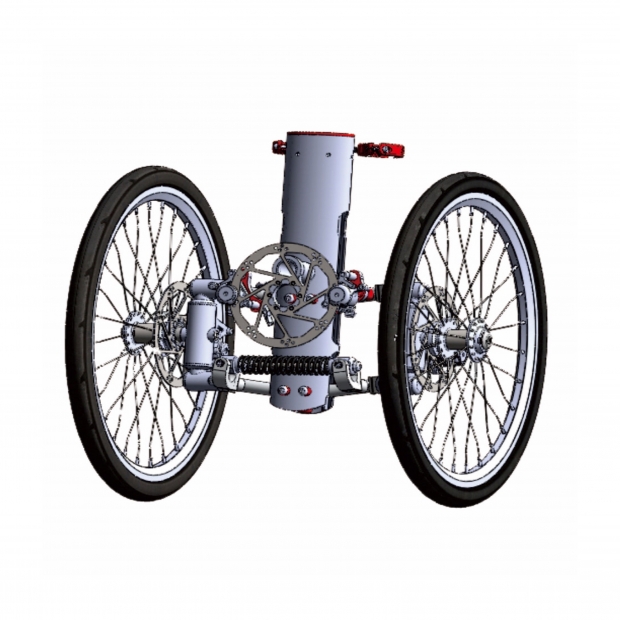 Tricycle with two clearance wheels in front